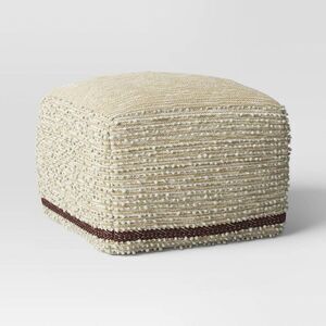 Threshold -  Square Wool Pouf Footrest Cotton Living  Cream